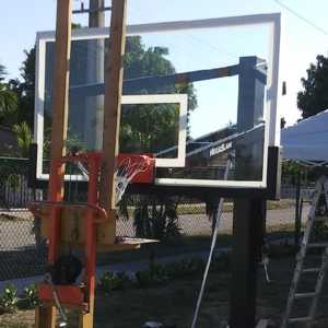 Basketball Hoop Fundation Painted