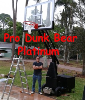 Basketball hoop Pro Dunk Bear Platinum installed